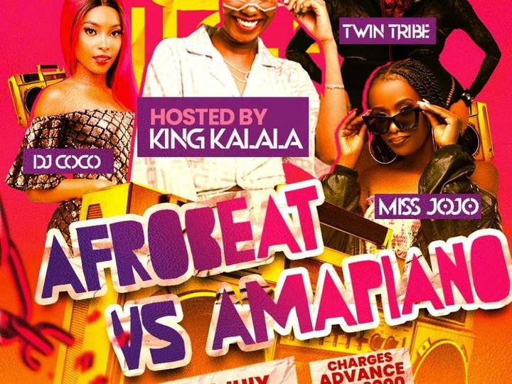Afrobeat vs Amapiano flyer — Graphic Design work by a KYN trainer